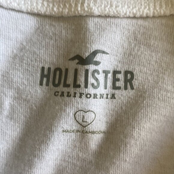 Hollister Logo White Long Sleeve Top - Picture 5 of 5